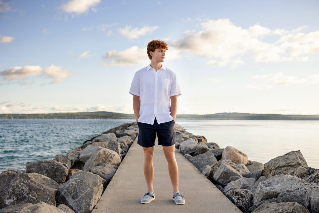 senior guy on petoskey pier