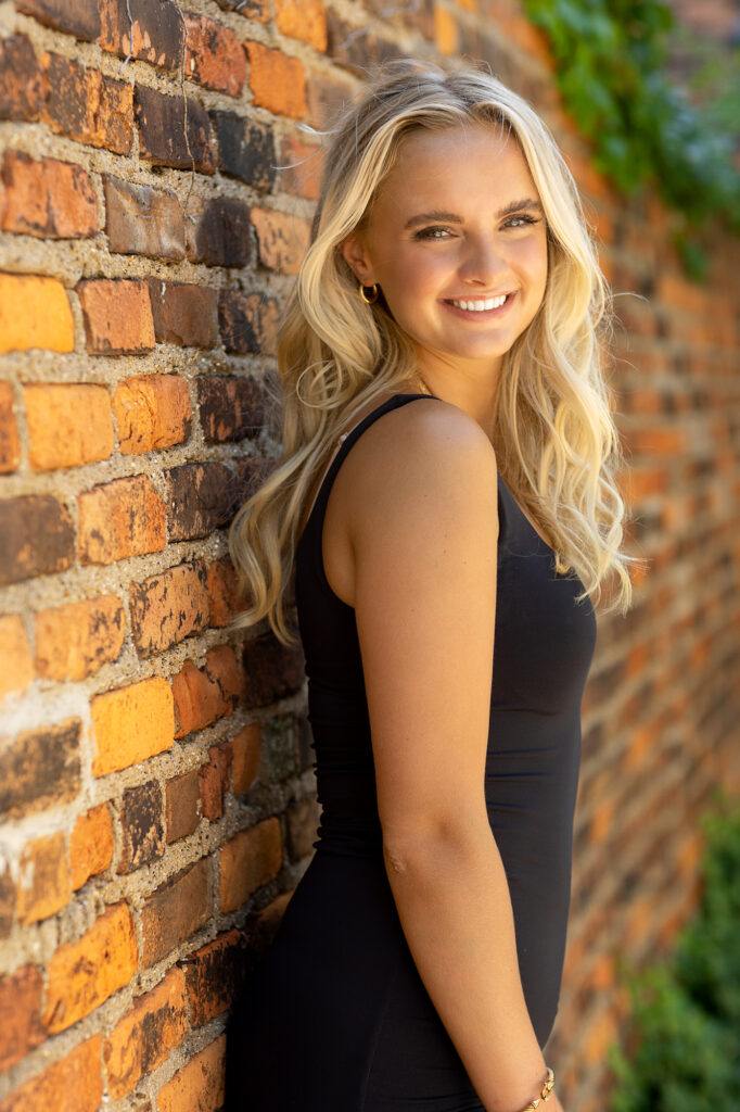 High school senior girl in Downtown Detroit location