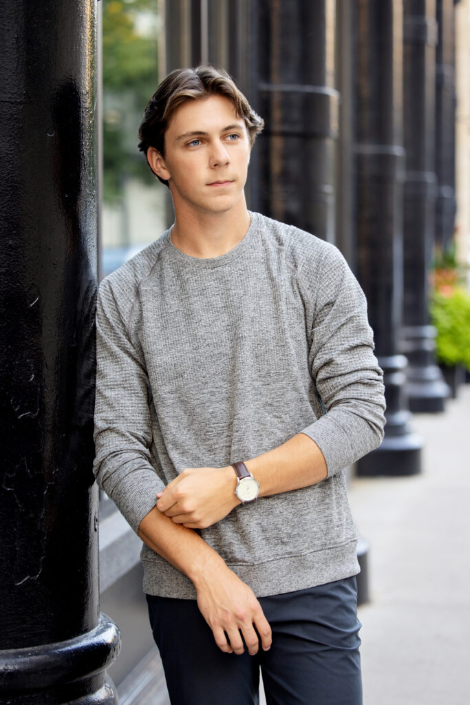 Senior guy in downtown detroit location