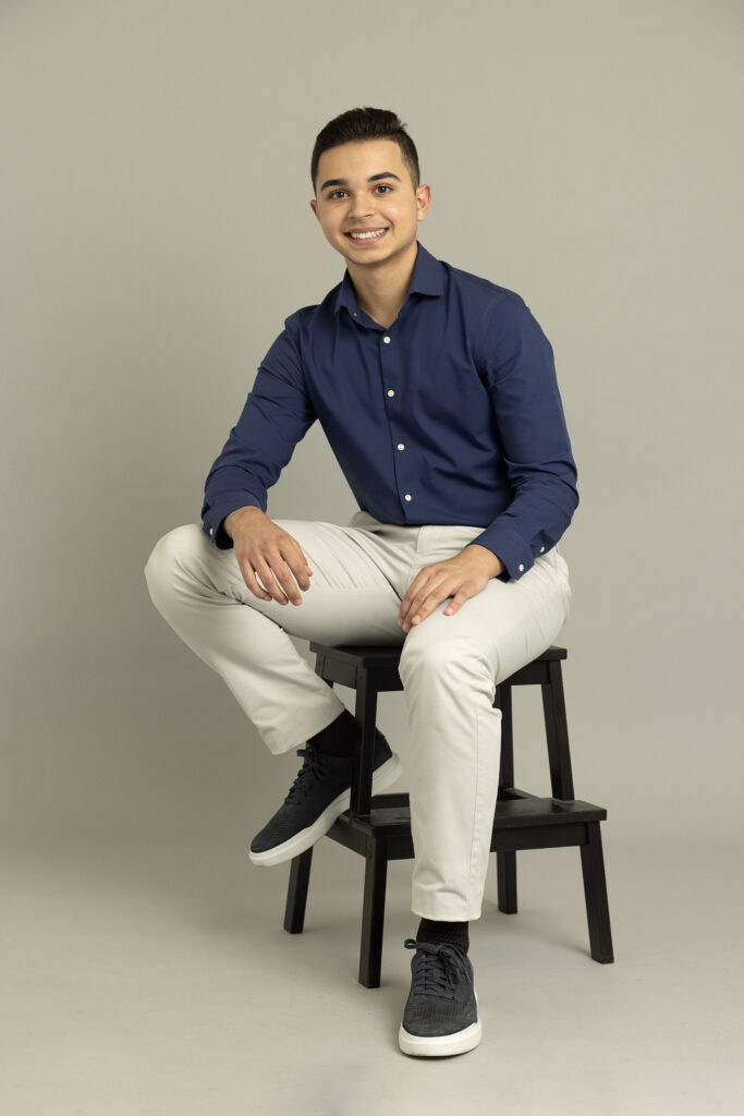 Senior guy in studio
